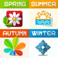 Four Seasons Paper Vector Symbols