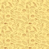 Hand drawn bakery seamless background N2