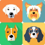 set dogs icon flat design N4