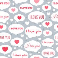 Seamless Pattern Tiling with Speech Bubbles and I Love You N2