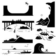 Extreme Sports Pictogram Icon Cliparts Set 3