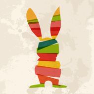 Multicolored Easter bunny silhouette N2