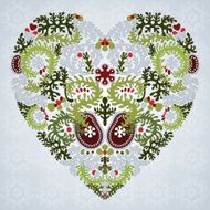 Heart silhouette created by floral ornament N4