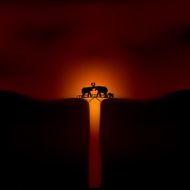 African Sunset with elephants