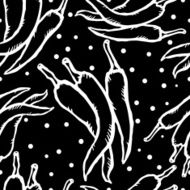 Seamless pattern with red hot chili peppers