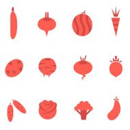 Vegetables flat icons