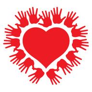 hands around a heart