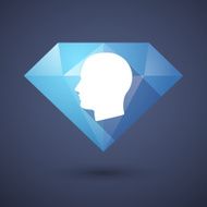 Diamond icon with a head