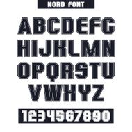 Sans serif font with the contours N2