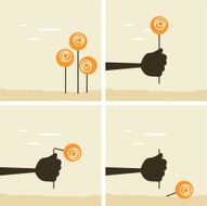Plucking flowers
