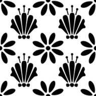 Seamless pattern with silhouettes flowers N42