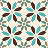 Seamless pattern with silhouettes daisy flowers
