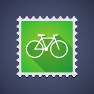 Mail stamp icon with a bicycle