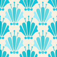 Seamless pattern with silhouettes lotus flowers N16