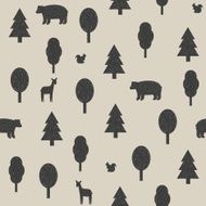 Wild animals in the forest Seamless pattern N3