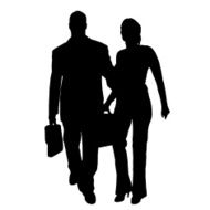 Vector silhouette of couple N396