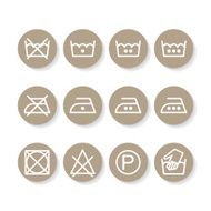 Set of laundry care icons washing symbols