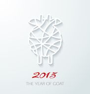 Applique card with white goat N2