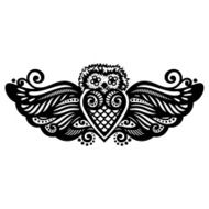 Patterned Owl Tattoo Design