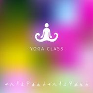 Blured background with yoga logo N3
