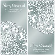 Christmas Greeting card with snowflake and deer N6