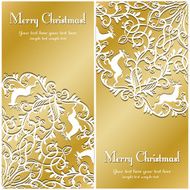 Christmas Greeting card with snowflake and deer N7