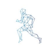Sports man running abstract isolated on a white backgrounds N9