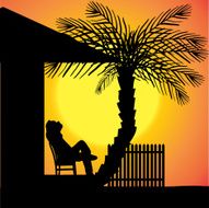 Vector silhouette of a man N1145
