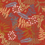 seamless colorful fern foliage vector N2