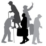 Vector silhouettes of different people N96