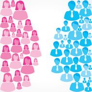 Group of female and male icons on white background N3
