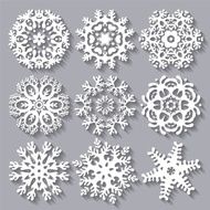 Snowflakes flat icon set collection N2