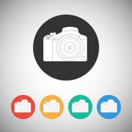 Camera icon on round background