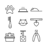 Set of pets icons cat symbols N5