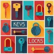 Background design with locks and keys icons N3