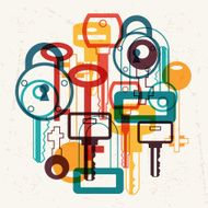 Background design with locks and keys icons N4