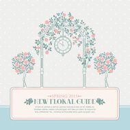 Vintage card with arch and roses