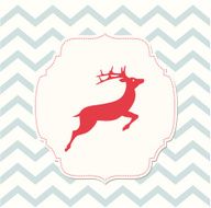 red deer on beige background christmas illustration