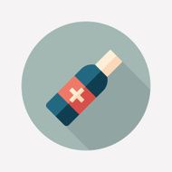 Hair lotion jar flat round icon with long shadows N2