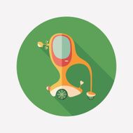 Unusual retro transport flat round icon with long shadows N2
