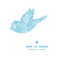 Vector abstract swirls bird silhouette pattern frame