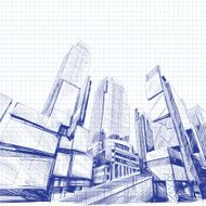 Office building hand drawn vector illustration N6