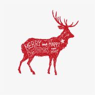 Deer abstract isolated on a white backgrounds vector illustration N3