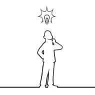 Man with lightbulb