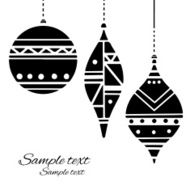 Christmas balls in black and white