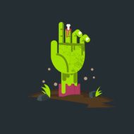 zombie hand from hell undead - vector illustration