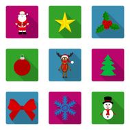 set icons Christmas and New Year