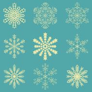 Snowflake winter set Vector