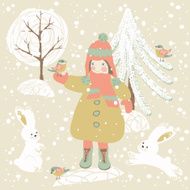 Child with rabbits N2