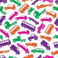 simple cars color icons seamless pattern eps10